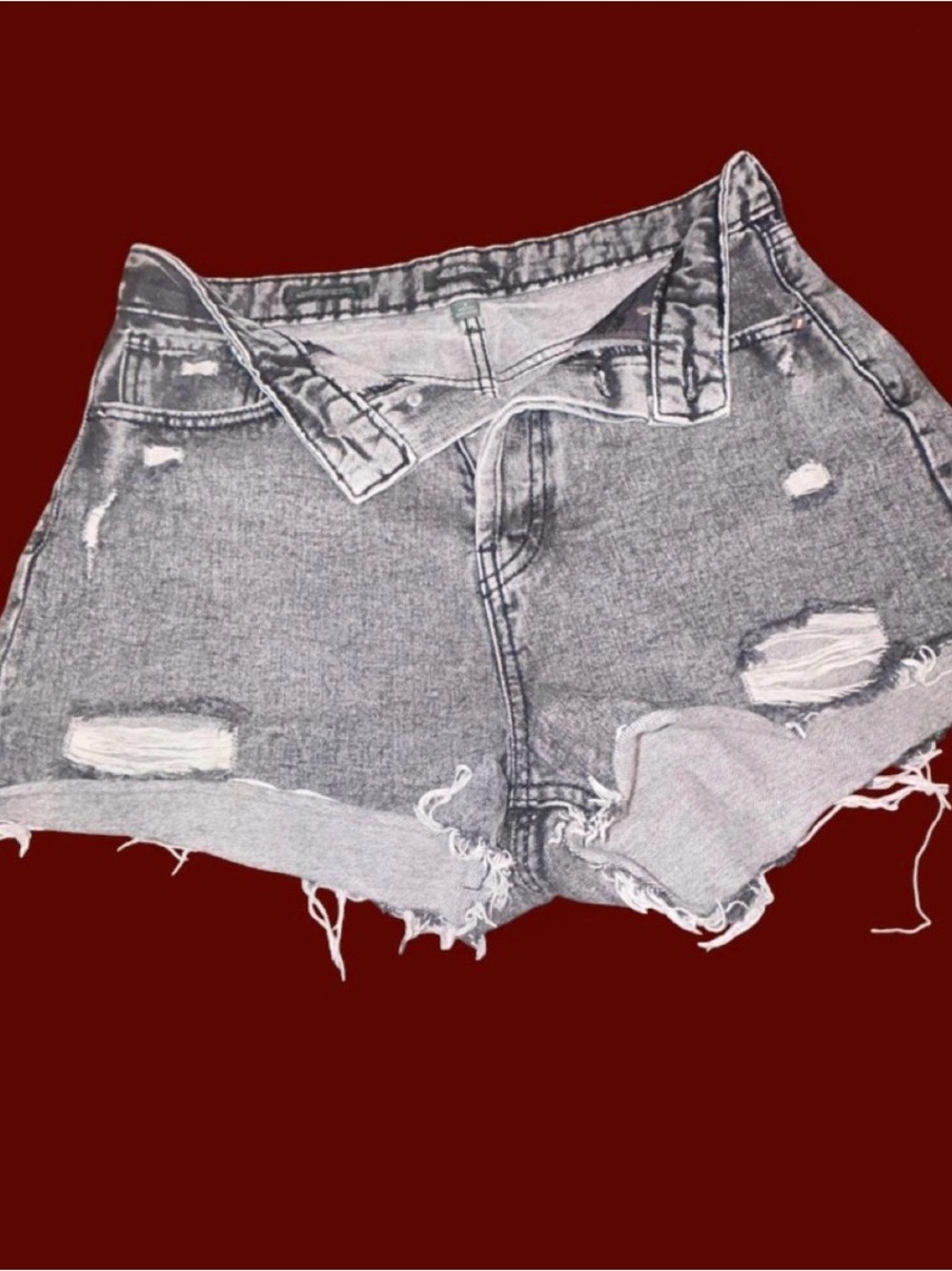 wild fable Distressed Jean Shorts - Light Gray